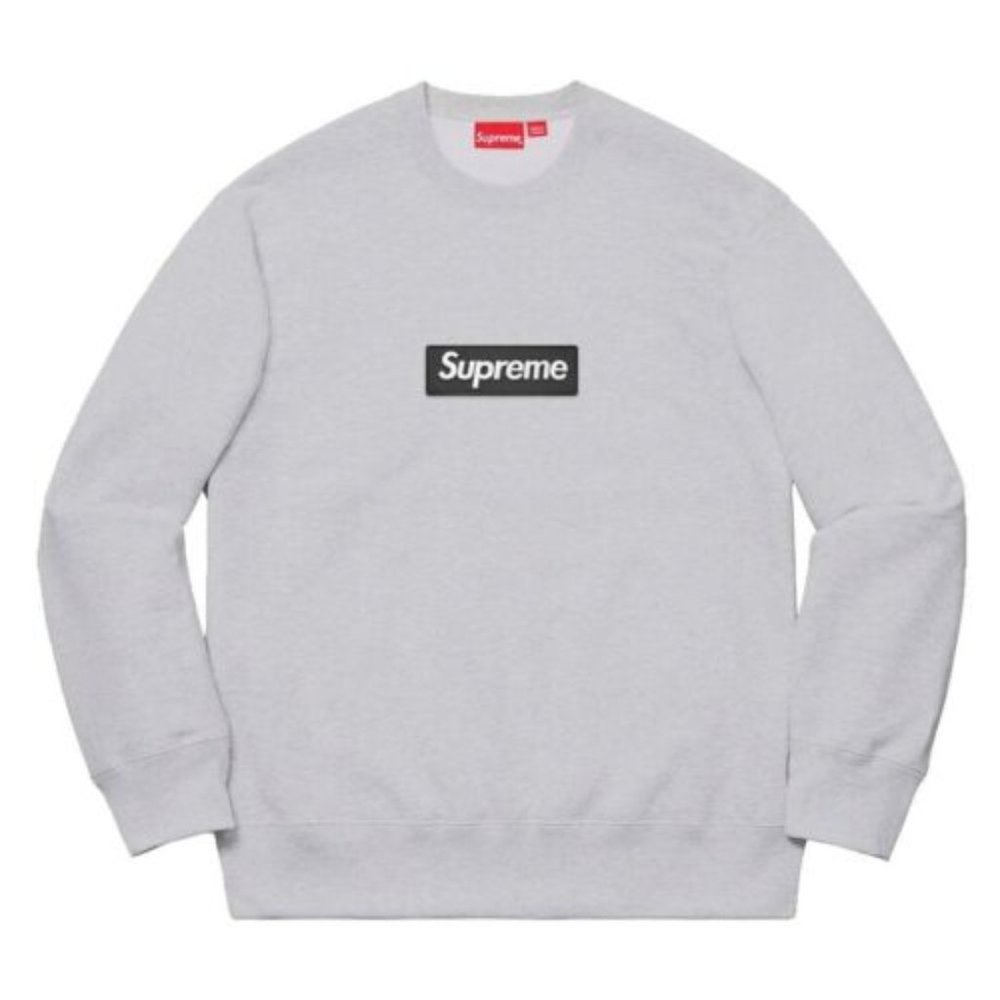 Supreme Box Logo Crewneck Heather Grey FW22 Size MEDIUM